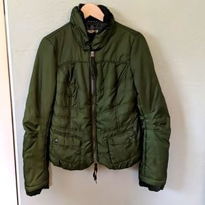 Free People olive army green puffer jacket coat